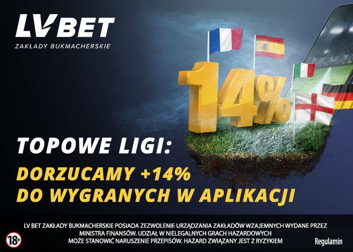 + 14% do wygranych w Aplikacji LV BET