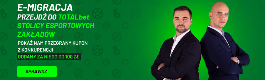 Cashback do 100 PLN w TOTALbet za przegrany kupon na esporty