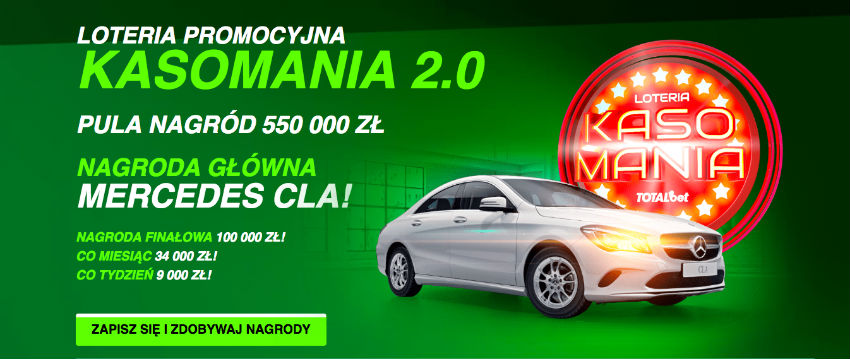 Kasomania 2.0 w TOTALbet- do wygrania Mercedes