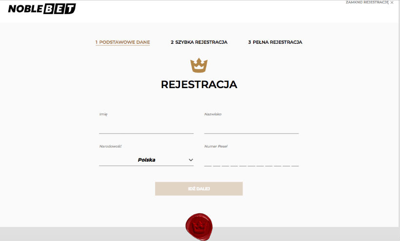 Rejestracja Noblebet 2020