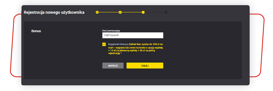kod promocyjny fortuna rejestracja