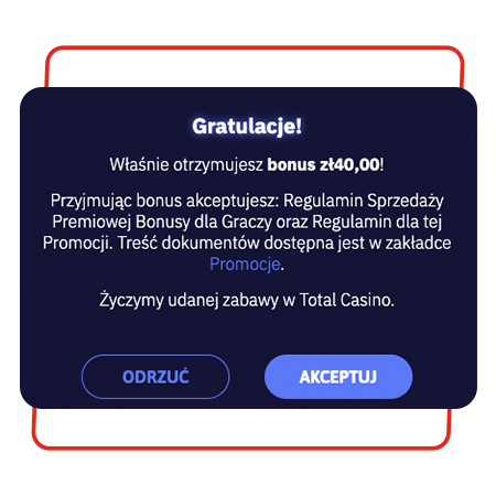 total casino kod promocyjny aktywacja